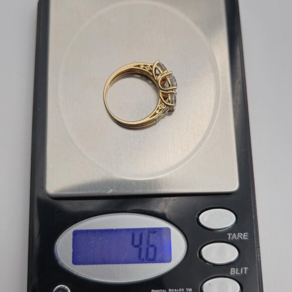 Size 8.75 Gold Over Sterling Silver Quality Cubic Zirconia Gems Ring A3222 - Picture 9 of 9